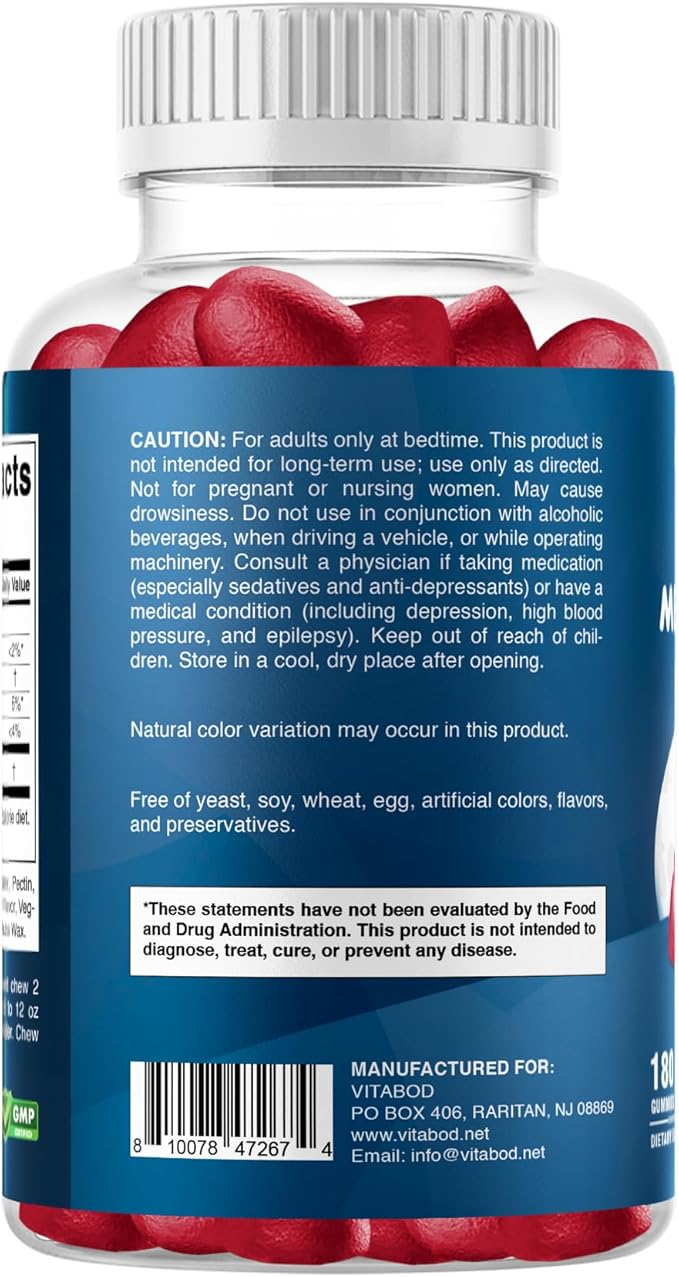 Melatonin 20mg Gummies - 180 Count - Drug Free - Natural Strawberry Flavor - Vegetarian, Non-GMO, Gluten Free (3 Bottles)