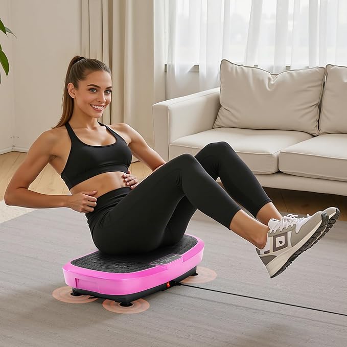 VEVOR Vibration Plate Exercise Machine, Whole Body Shaker for Lymphatic Drainage and Weight Loss, Home Workout Gym Fitness Equipment with 2 Resistance Bands, Vibrating Platform for Women Men