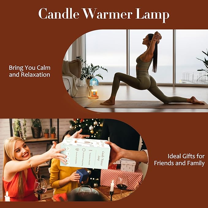 Flower Candle Warmer Lamp with Timer & Dimmer - Fits All Jar Scented Candles - House Warming & Mother's Day Gift for Women,Mom,Her