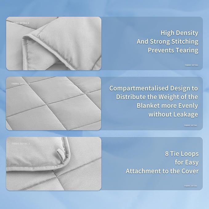 Topcee Weighted Blanket for Adults (20 lbs, 60" x 80") Queen Size Soft Cooling Heavy Blanket Sleeping, Apply to 190-210 lbs Body, Thick Breathable Blanket with Glass Bead, Easy Care