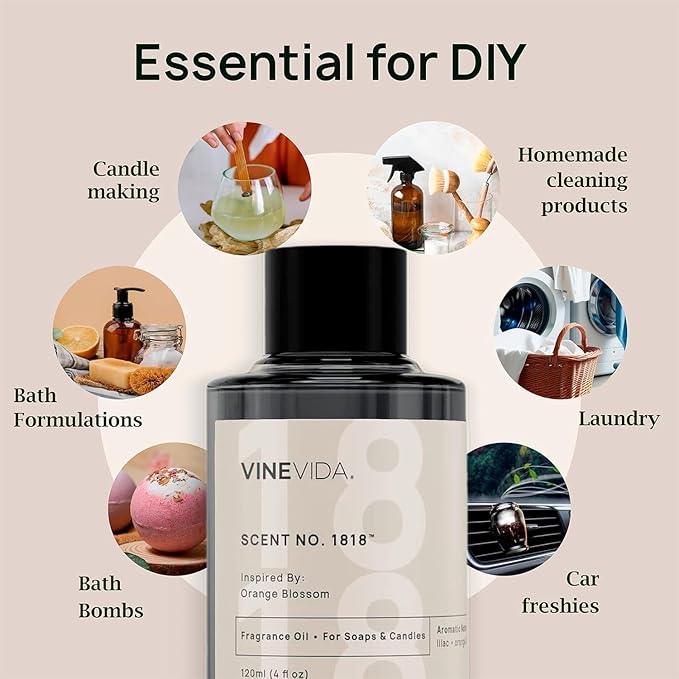 VINEVIDA Genuine Leather Fragrance Oil for Cold Air Diffusers, Essential Oils for Diffuser Oil Refill & Air Freshener Room Spray - 4 Fl Oz