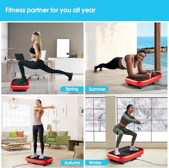SoftGym Vibration Plate Exercise Machine for Lymphatic Drainage,Power Vibrate Stand Shake Board 450 Lbs Capacity Whole Body Workout Waver with Fitness Resistance Bands Weight Loss Gifts for Women Men