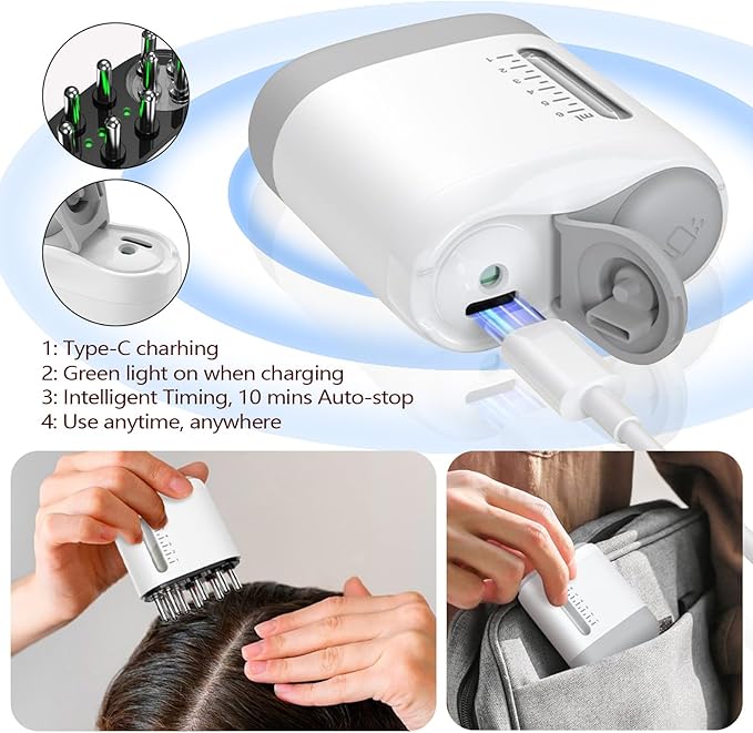 Minoxidil Applicator, Hair Oiling Applicator, Root Comb Applicator,Scalp Oil Dispenser, 2-in-1 Hair Growth Oil Applicator and Scalp Massager for Hair Treatment and Growth