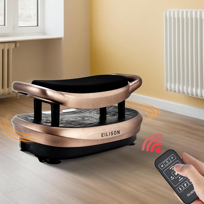 EILISON FITABS 3D Vibration Plate Exercise Machine with Seat - Ocsillation, Pulsation + Vibration Platform, Push Up | Vibration Machine for Lymphatic Drainage, Weight Loss, Recovery
