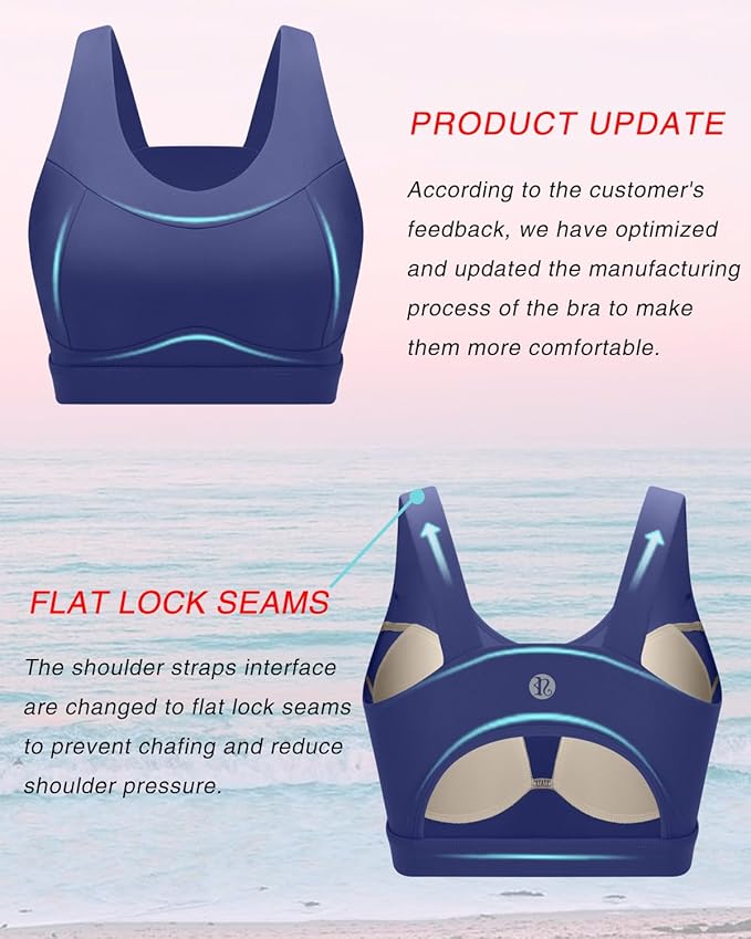 RUNNING GIRL High Impact Sports Bras for Women,Racerback Running Bra Workout Crop Tank Tops Longline Sports Bra Push up