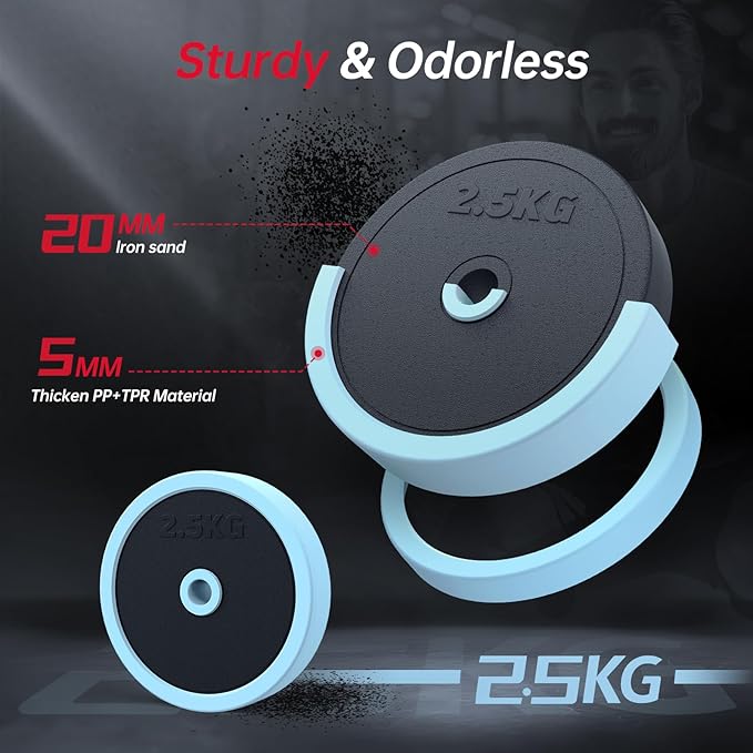 PASYOU Adjustable Dumbbells Sets, 4 in 1 Free Weight Set with Connector, Workout Weights Dumbbells Set Used as Barbell Kettlebell Push up Stand Ab Roller for Workout Gym Home Fitness