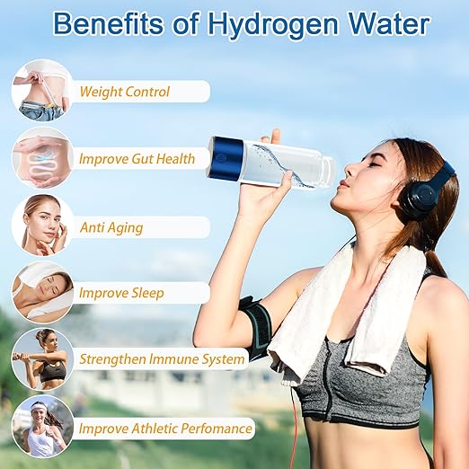 Hydrogen Water Bottle Generator, Portable Hydrogen Water Ionizer Machine Rechargeable Hydrogen Rich Water Bottle for Travel 420ml Gift for Women Gifts