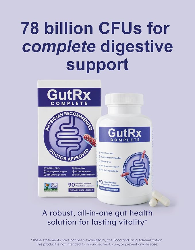 Complete Probiotic, Prebiotic, Postbiotic, GLP-1 Alternative with Akkermansia & Christensenella for Gas, Bloating, Gut Barrier & Microbiome Support – 78 Billion CFU – Enteric-Coated – 90 Count