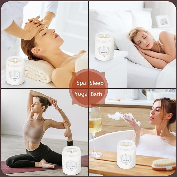 6 Pack Aromatherapy Candles for Home Scented, Gifts Set for Women, Natural Soy Wax Jar, 33 oz 240 Hour Long Lasting, for Birthday, Valentine's Day, White