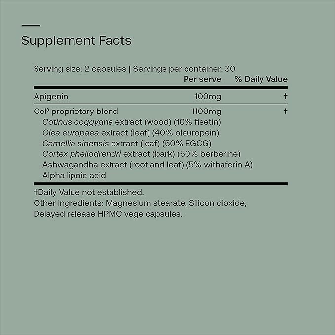SRW Cel³ Renewal 60 Capsules | Stem Cell Supplement with Fisetin, Apigenin & Oleuropein | for Youthful Cell Function & Renewal, Healthy Aging