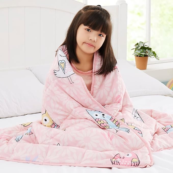 Topcee Weighted Blanket (7 lbs, 40" x 60") Cooling Throw Heavy Blanket for Sleeping Apply to 40-60 lbs, Soft Thick Breathable Blanket with Glass Bead, Easy Care