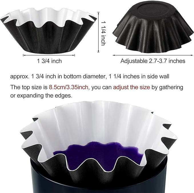 Boao Wax Melt Liners Reusable Wax Warmer Containers Leakproof Cups for Scented Candle, Paper Holders for Electric Pluggable Melter and Burner(Black,100 Pieces)