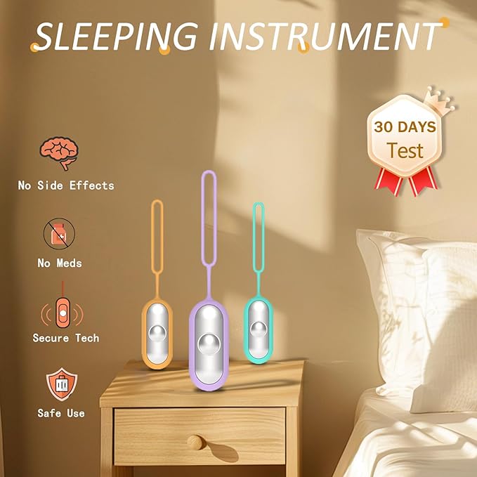 Sleep Instrument,Brain Massage Adjust Heart Rate,Headache Focus Attention,Small and Easy to Carry,Improve Deep Sleep (Purple)
