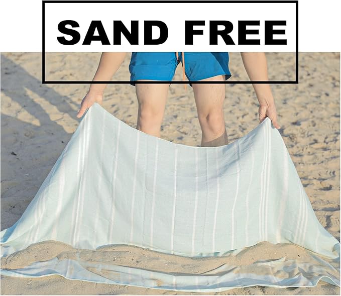 Antfuny 2 Packs Turkish Beach Towels Quick Dry Sand Free Oversized Bath Pool Swim Towel Extra Large XL Big Blanket Adult Travel Essentials Cruise Accessories Must Haves Clearance Vacation Stuff