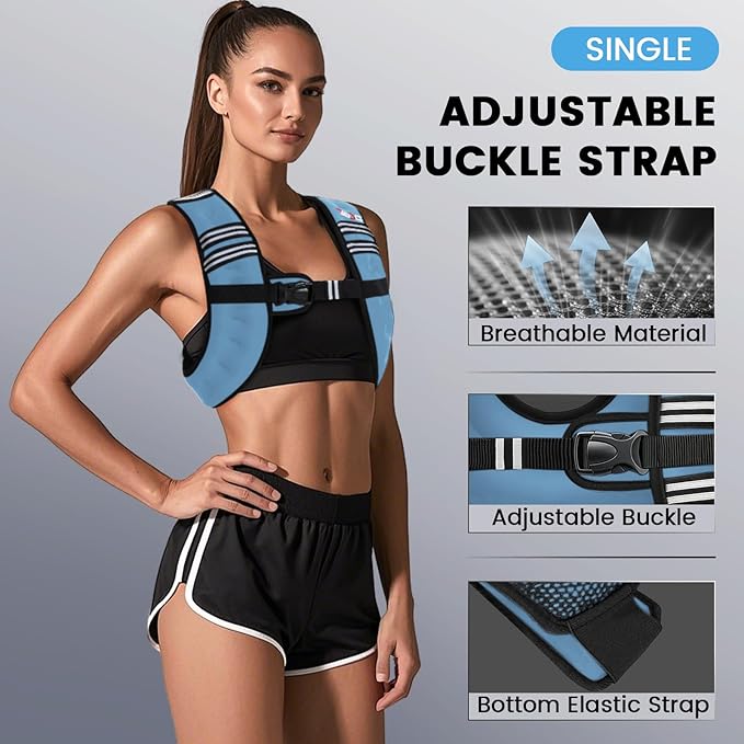 Weighted Vest Woman - 6lb/8lb/12lb/16lb/20lb/25lb/30lb Womens Weight Vest for Walking, Strength Training Weight Vests for Men, Reflective Stripe Fitness Vest for Workout Running Jogging