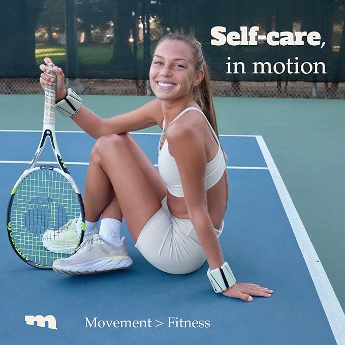Movido Wrist and Ankle Weights | 1 lb each (2 per set) | Adjustable Workout Weights for Women and Men | Perfect for Yoga, Walking, Pilates, Hiking, Aerobics, Movement