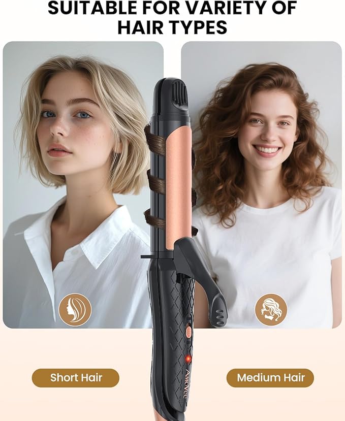 Dual Voltage Curling Iron 2-in-1 Curling Iron 1 Inch,(100V~240V) Dual Voltage Hair Straightener Travel CurlingIron European Flat Iron(Black)