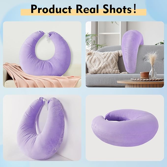 Gaming Pillow Arm Support Pillow for Bed & Sofa: Ergonomic U-Shaped Lap Pillow with Elbow Rest for Adults & Kids - Reduces Arm Pain & Fatigue During Gaming, Reading, Working & Crocheting