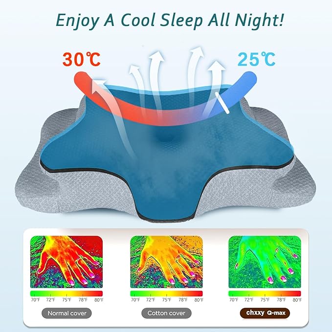 Cervical Neck Pillow for Pain Relief Sleeping, Contour Memory Foam Pillows, Ergonomic Side Sleeper Pillows for Adults, Orthopedic Neck Support Pillow for Back Stomach Sleepers-King Size