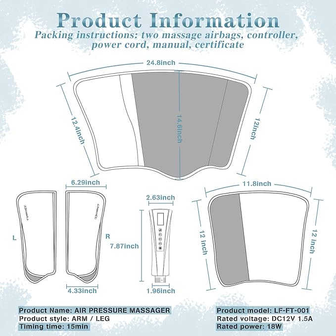 Gifts for Dad Mom Men Women Christmas Mother Day Father Day, Air Compression Massager with Heat for Foot,Leg,Calf,Thigh and Knee, Helpful for Vericose Veins, Muscle Fatigue, Cramps, Swelling and Edema