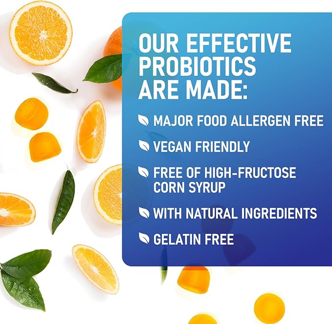 Probiotic Gummies 5 Billion CFU - Daily Probiotic Gummy Supplement for Women, Men & Teens - Natural Digestive Health, “Good” Gut & Immune Support with 6 Pro Biotic Strains - Orange Flavor - 120 Count