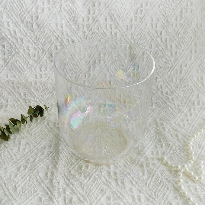 Hye-eun 5.25Inch B Note Crown Chakra Clear Cosmic Light Crystal Singing Bowl Quartz Sound Bowl with Free Mallet & O-ring are Included