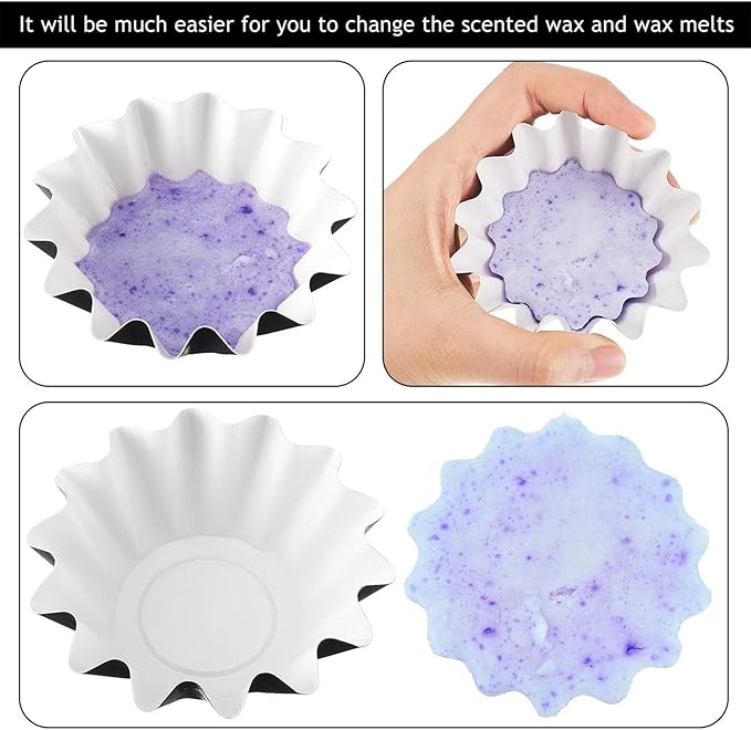 Boao Wax Melt Liners Reusable Wax Warmer Containers Leakproof Cups for Scented Candle, Paper Holders for Electric Pluggable Melter and Burner(Black,100 Pieces)