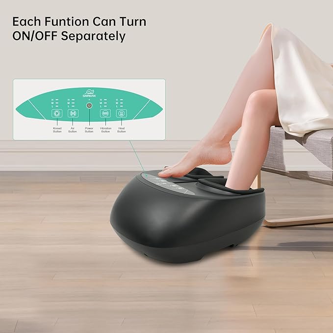 Snailax Foot Massager with Heat, FSA/HSA Eligible, Remote Control, Shiatsu Heated Foot Massager Machine with Deep Kneading, Rolling, Compression, Vibration, Size 13