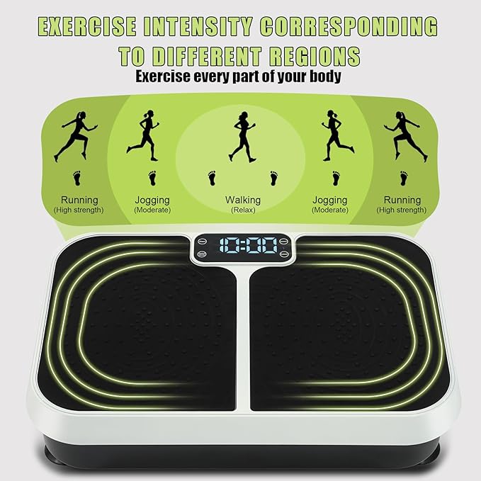 Homesy Vibration Plate Exercise Machine, Vibrating Plate for Lymphatic Drainage, Full Body Shaking Workout Fitness Platform Board, Sport Gym Equipment for Weight Loss Fat Burner