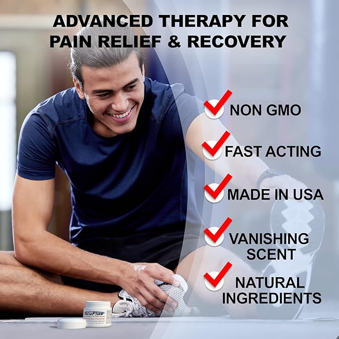 AcuPlus - Advanced Pain Relief Topical Anti Inflammatory Cream to Soothe Muscle & Joint Pain - Arthritis, Bursitis, & Tendonitis - Fast-Acting Formula with Natural Ingredients - 2 oz.