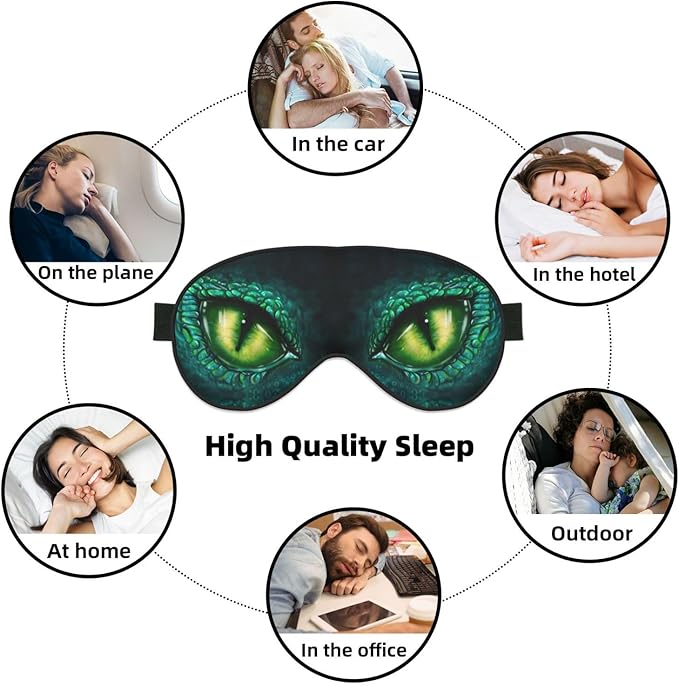 Sleep Eye Mask Dragon Eye Sleep Mask for Women Men Comfortable Eye Mask with Adjustable Strap Soft Eye Cover Blindfold for Travel Yoga Nap Shift Work