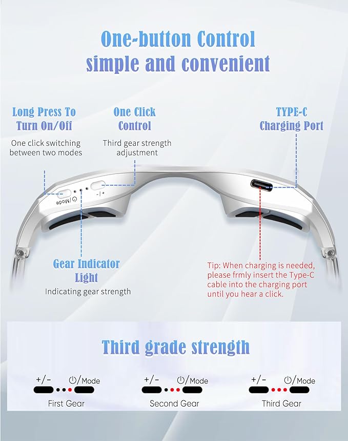 Under-Eye Red Light Therapy Glasses for Women,10 Min Daily Use for Digital Eye Strain Eye Bag Dark Circles Puffiness,39g Ultra Lightweight, Rechargeable