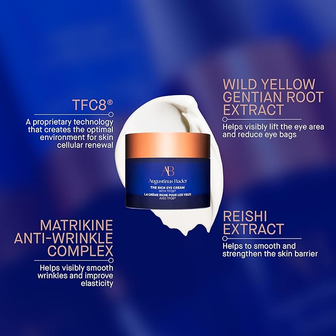 Augustinus Bader The Rich Eye Cream – Luxury Anti-Aging Eye Treatment – Intensively Hydrates, Firms & Smooths Fine Lines – Reduces Puffiness & Brightens Under-Eye – 15 ml / 0.5 fl oz