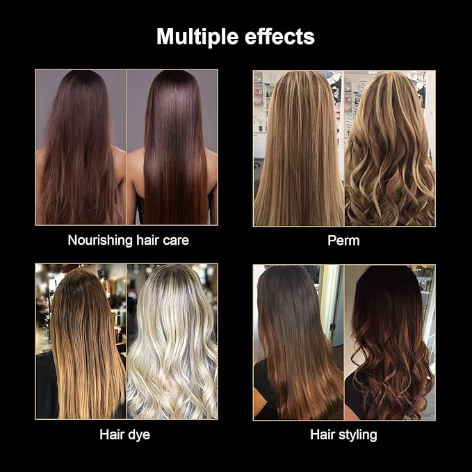 Hair Steamer Hair Mister Hooded Ozone O3 Micro Mist Hair Care Professional Machine White UV Protect Paint Unit Barber Shop Red Blue Light Black Natural Hair Deep Conditioning Wheel Base ET1408BM
