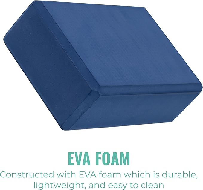 3" Yoga Block, 10 Pack Bulk EVA Foam Yoga Blocks, Firm and Supportive Yoga Brick, Balance Foam for Stretching, Pilates, and Workout, 3" x 6" x 9"