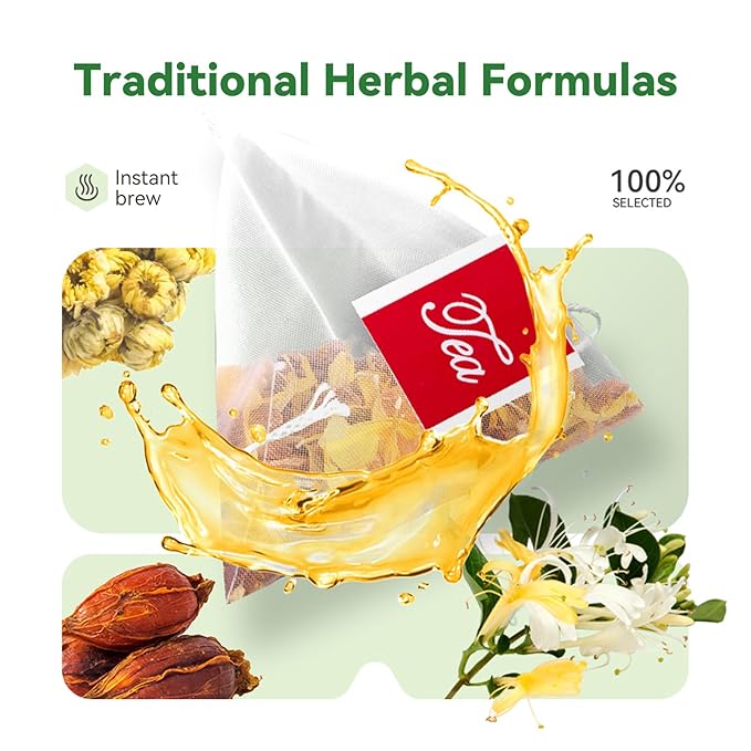 12 Bags Chicory & Gardenia Herbal Tea - Supports Blood Sugar, Digestion, Weight & Sleep, Natural Sugar-Free Blend, Vegan & Caffeine-Free (1 Pack)