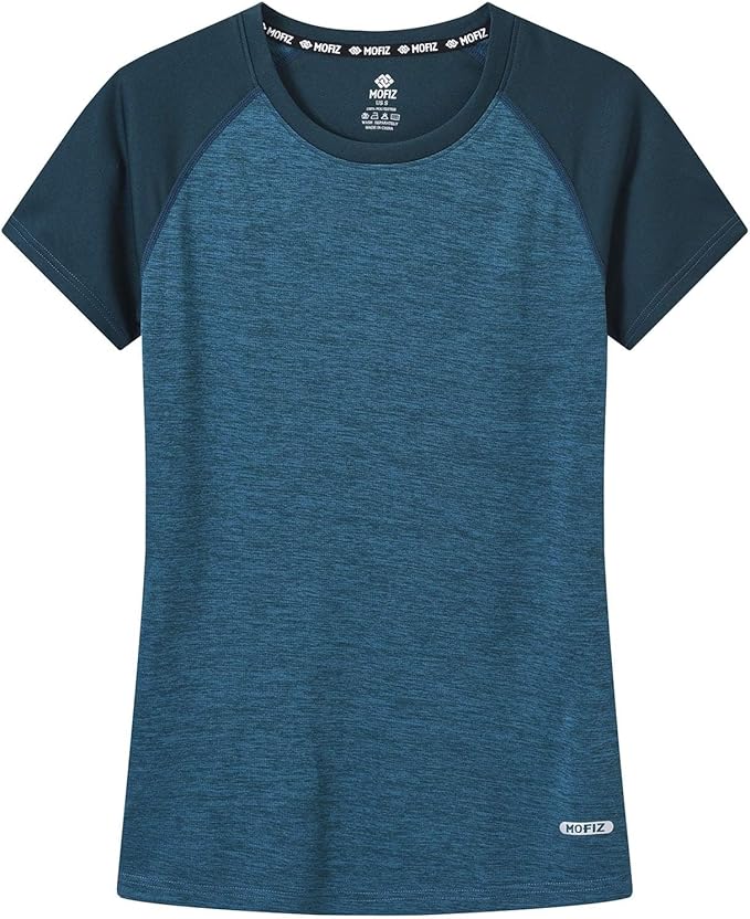 MoFiz Women's Short Sleeve UPF 50+ Sun Protection Sports T-Shirt Quick Dry Running Workout Athletic Tee Top