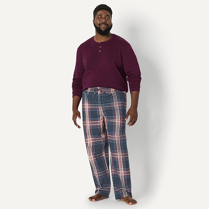 Amazon Essentials Mens Straight-Fit Woven Pajama Pant with Pockets