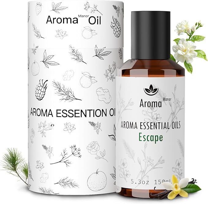 Fragrance Oil - Escape Essential Oil Blend - Luxury Hotel Inspired Home Aromatherapy Diffuser Oil - Orange Blossom, Vanilla, Jasmine, Cedar - for Diffuser, Humidifier, Ultrasonic, Reed - 150ML