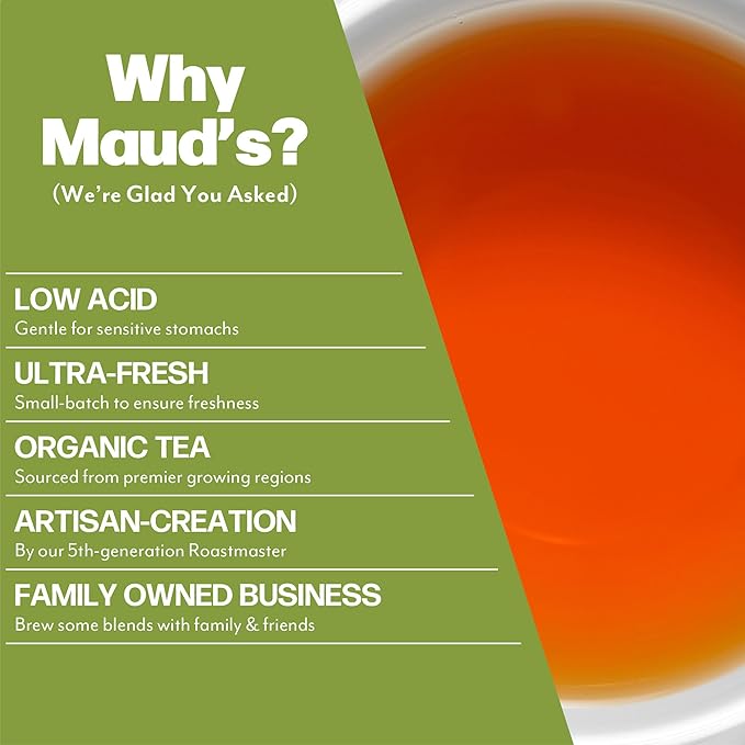 Maud's Organic Passion Green Tea Pods & Organic Matcha Green Tea Bundle, 48 ct, Recyclable Single Serve Tea Pods – 100% Gourmet Blended Tea Leaves, Compatible with Keurig K Cups Maker