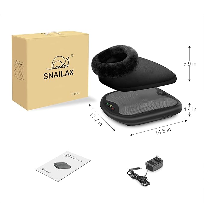 Snailax Shiatsu Foot Massager with Heat, Heated Electric Kneading Foot Massager Machine for Plantar Fasciitis, Removable Cover, Foot Warmer