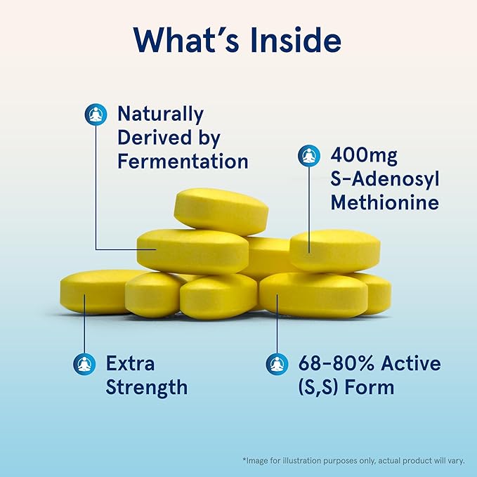 Jarrow Formulas Same 400 mg - 60 Tablets - Highest Concentration of Active S,S Form - Supports Joint Health, Liver Function, Brain Metabolism, Mood & Antioxidant Defense - 60 Servings