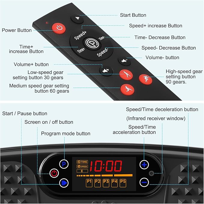 SoftGym Vibration Plate Exercise Machine for Lymphatic Drainage,Power Vibrate Stand Shake Board 450 Lbs Capacity Whole Body Workout Waver with Fitness Resistance Bands Weight Loss Gifts for Women Men