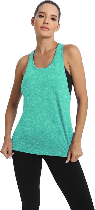 ICTIVE Workout Tops for Women Sleeveless Open Back Muscle Racerback Exercise Tank Shirts