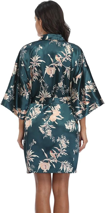 Women's Pure Short Silky Robes Bridesmaid Bride Party Satin Robes Sleepwear