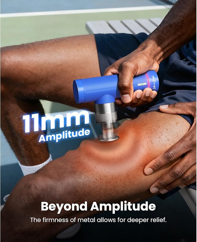 BOB AND BRAD A7 Massage Gun with 11mm Amplitude and Metal Head, Mini Massage Gun Deep Tissue Portable, Professional Muscle Massager for Pain Relief