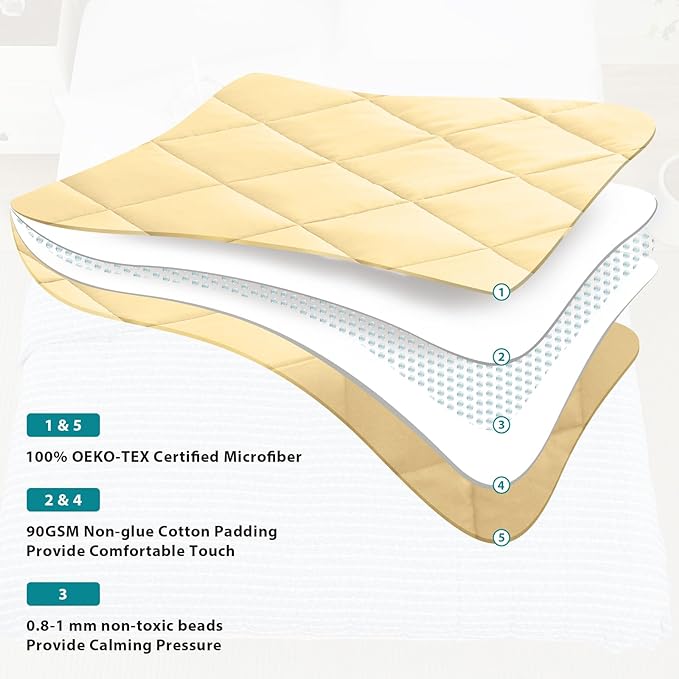 L'AGRATY Weighted Blanket - 48"x72" 20lbs Cooling Breathable Heavy Blanket Microfiber Material with Glass Beads for Adult All-Season Summer Fall Winter Soft Thick Comfort