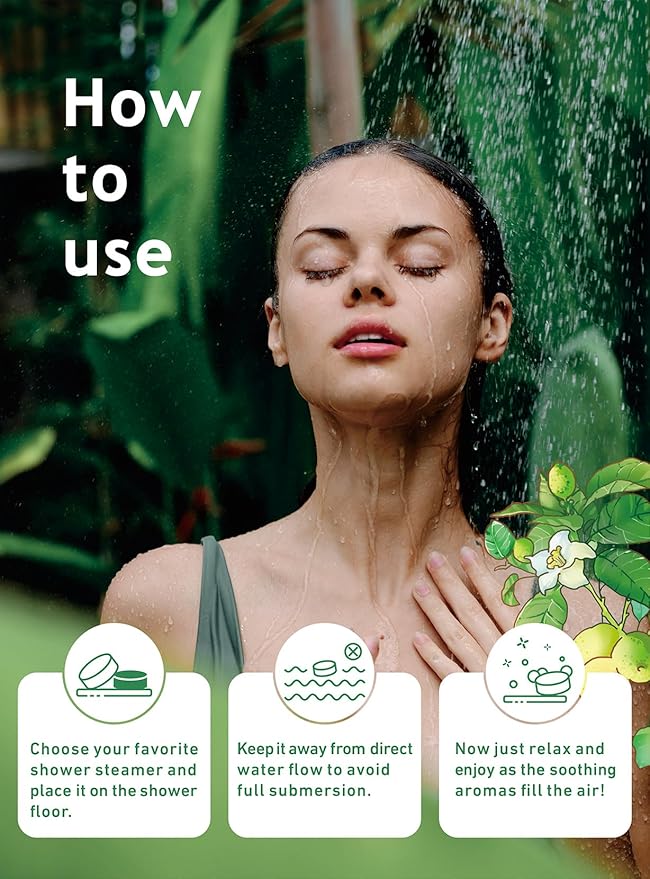 Shower Steamers Aromatherapy - Valentine's Day Gifts for Women, 6 Scents Eucalyptus and Mint Shower Bombs Long Lasting, Individually Wrapped, Stocking Stuffers for Women, Blue
