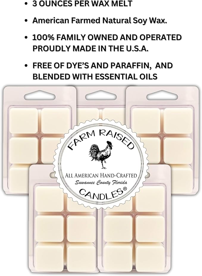Fall Spice Bulk Wax Melts 5-Pack β Farm Raised Candles β 16 oz Total β Soy Wax Cubes for Warmers β Scented Apple Melts β 100% USA Soy, Pet Safe