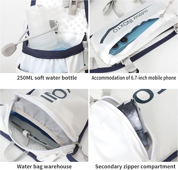 INOXTO Running Hydration Vest Backpack,Lightweight Pack with 1.6L Water Bladder Hydration Backpack Daypack for Hiking Trail Running Cycling Race Marathon for Women Men